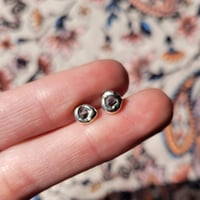 Image 3 of Molten Stud Earrings | Dark Pink Ruby