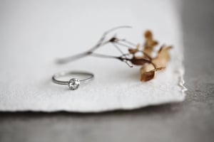 Image of Platinum 4.0mm rose-cut diamond solitaire ring (LON181)