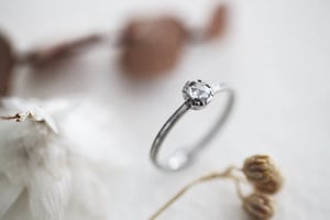 Image of Platinum 4.0mm rose-cut diamond solitaire ring (LON181)
