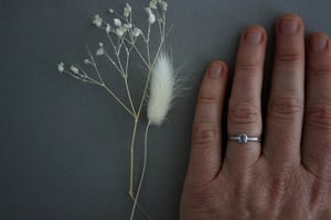 Image of Platinum 4.0mm rose-cut diamond solitaire ring (LON181)