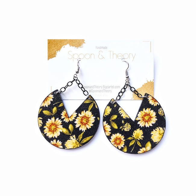 Sunflower Mix Media Earrings