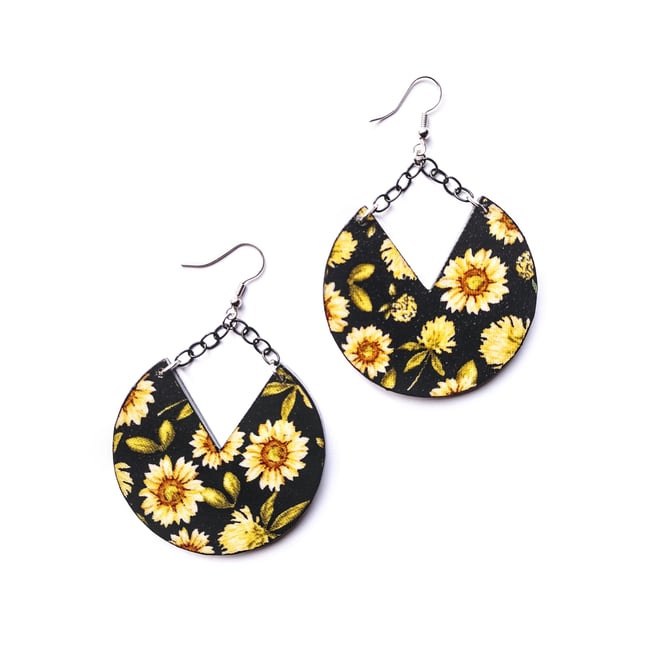Sunflower Mix Media Earrings