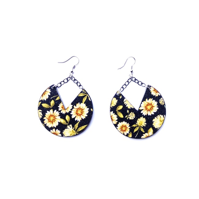 Sunflower Mix Media Earrings