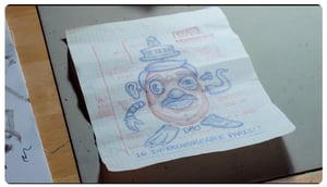 Image of Original Potato Face Drawing - Used In Film
