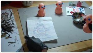 Image of Original Potato Face Drawing - Used In Film