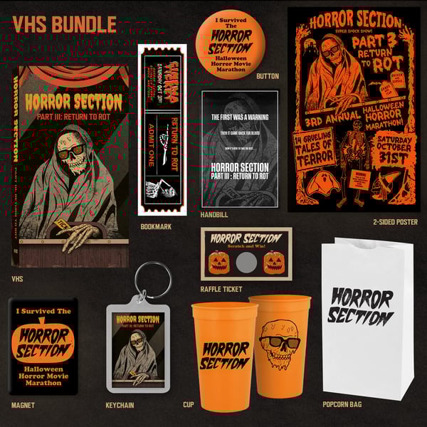 Image of Horror Section "Part III" VHS Tape + Merch Mega Pack!