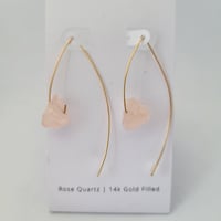 Image 2 of Rose Quartz Earrings | Gold Filled