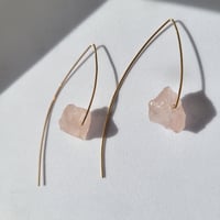 Image 1 of Rose Quartz Earrings | Gold Filled
