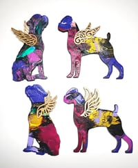 Image 1 of Four Boxer Angel Ornament Tin Box Set #9