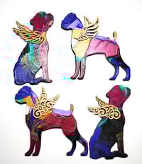 Image 1 of Four Boxer Angel Ornament Tin Box Set #11