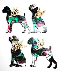 Image 1 of Four Boxer Angel Ornament Tin Box Set #4