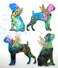 Image 1 of Four Boxer Angel Ornament Tin Box Set #6