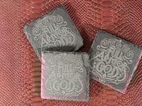 Image 1 of Engraved Slate Coaster Set: Full Armor of God Christian Gift
