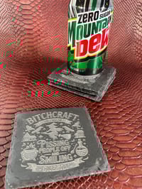 Image 2 of Bitchcraft Slate Coaster Set | Funny Witchy Drink Coasters | Gothic Home Décor Gift