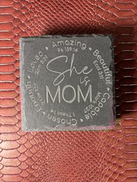Image 2 of Engraved Slate Coasters - Inspirational Mom Affirmations - Set of 4