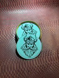 Image 2 of Viking Head Leatherette Coaster Set: Norse Warrior Engraved Drink Coasters