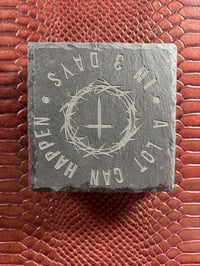 Image 4 of Engraved Slate Christian Easter Coaster Set: Faith-Based Home Decor