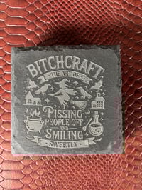 Image 5 of Bitchcraft Slate Coaster Set | Funny Witchy Drink Coasters | Gothic Home Décor Gift