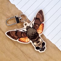 Image 1 of Hummingbird Hawkmoth Keychain [two-sided]
