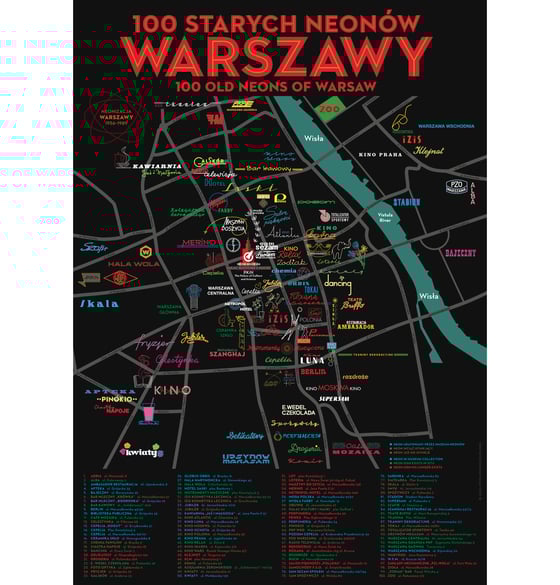 Image of '100 Old Neons of Warsaw' Poster