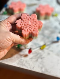 Image 1 of Holiday Snowflake Candles RED COLOR – Set of 4