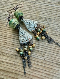 Image 5 of About Leaves and Rain earrings . One of a kind