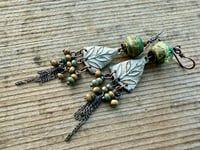 Image 2 of About Leaves and Rain earrings . One of a kind