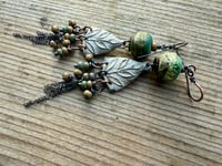 Image 6 of About Leaves and Rain earrings . One of a kind