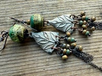 Image 1 of About Leaves and Rain earrings . One of a kind