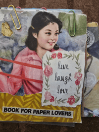 Image 1 of Soft Alchemy Handmade Art Journal – Seaside Collage, Vintage & Painted Pages 