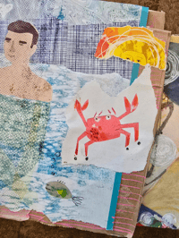 Image 6 of Soft Alchemy Handmade Art Journal – Seaside Collage, Vintage & Painted Pages 