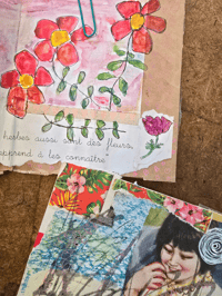 Image 9 of Soft Alchemy Handmade Art Journal – Seaside Collage, Vintage & Painted Pages 