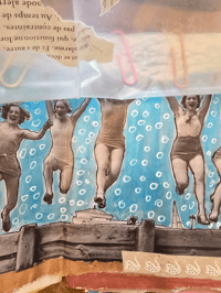 Image 2 of Soft Alchemy Handmade Art Journal – Seaside Collage, Vintage & Painted Pages 