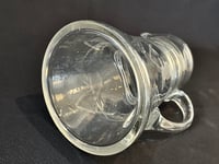 Image 8 of Ancienne carafe  pichet en verre soufflé avec décor de feuilles ciselées - vintage 1940 