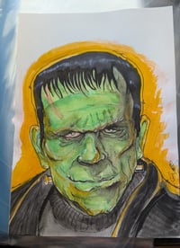 Karloff Frankenstein Original Painting