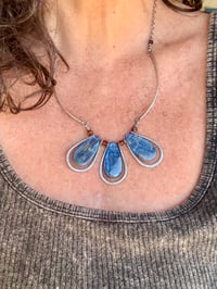 Image 2 of Indigo Blue * Solid Sterling Silver Statement Blue Kyanite necklace / n10