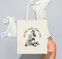 Image 2 of Good Times Gunmetal Cotton Canvas Tote Bag