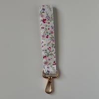 Image 1 of White Floral Wristlet