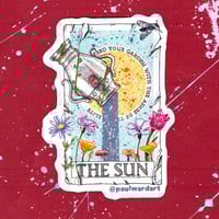 Image 1 of Feed your garden sticker- pack of three 8.5 x 5.5cm