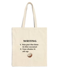 Image 1 of Writing Cotton Canvas Tote Bag
