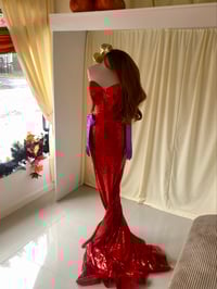 Image 13 of Luxury Red Sequin Hollywood Gown – Handmade Boutique Costume Set