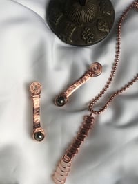 Image 4 of Selenite & Copper Long Drop Pendant 