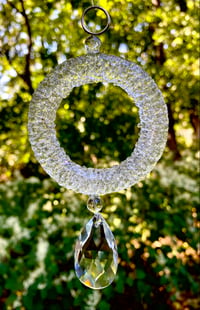 Image 2 of Small  suncatcher ring with hanging prism.