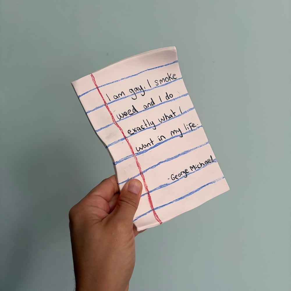 Image of George Michael ‘I smoke’ Porcelain note