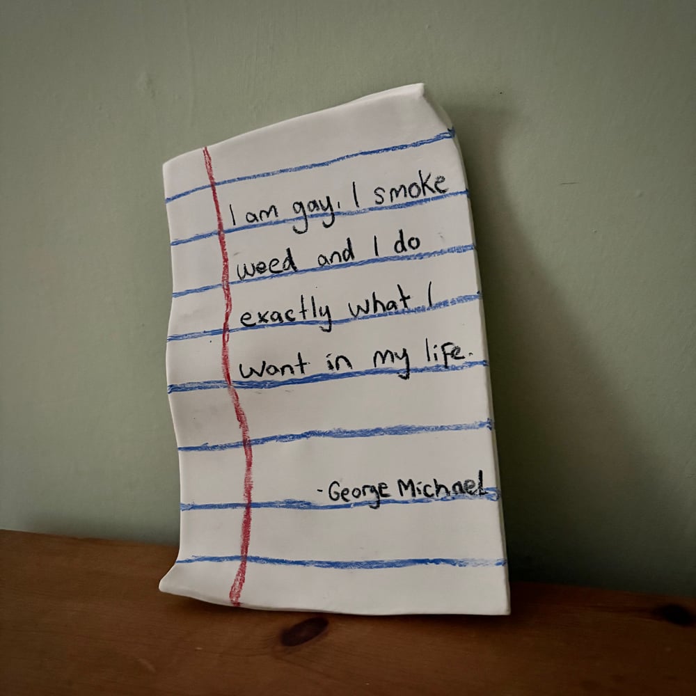 Image of George Michael ‘I smoke’ Porcelain note
