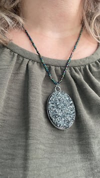 Image 4 of Celestial 3D Oval Pendant Necklace 