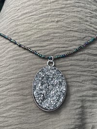 Image 1 of Celestial 3D Oval Pendant Necklace 