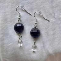 Disco Ball with clear dangle earrings 