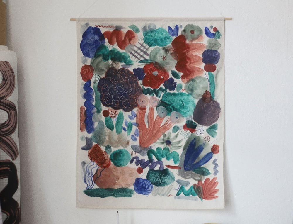 Image of PAINTED FLOWERS TEXTILE PRINT