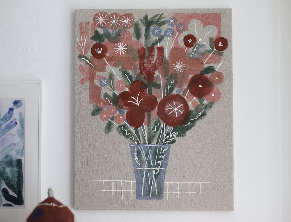 Image of FLOWERS - PAINTING ON CANVAS